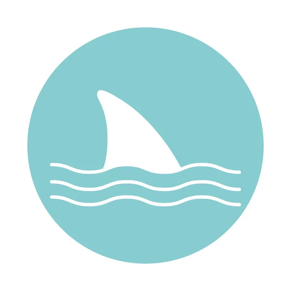 Diseño de vector de icono de estilo de bloque de tiburón aislado — Archivo Imágenes Vectoriales