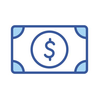 İzole para fatura hattı ve biçim ikonu vektör tasarımı