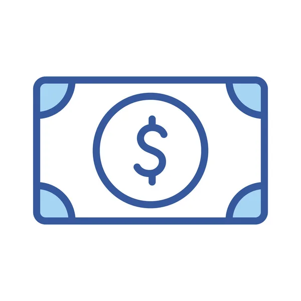 İzole para fatura hattı ve biçim ikonu vektör tasarımı — Stok Vektör