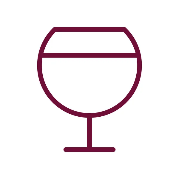 Isolé coupe de vin ligne style icône vectoriel design — Image vectorielle