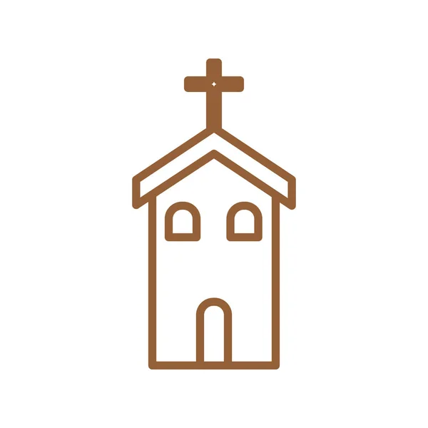 Desain vektor ikon gaya gereja Kristen dan katolik - Stok Vektor