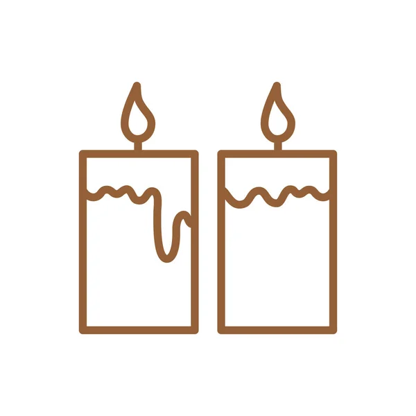 Isolato candele linea stile icona vettoriale design — Vettoriale Stock