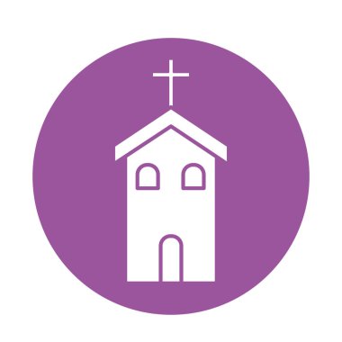 Hıristiyan ve katolik kilise blok biçim vektör tasarımı