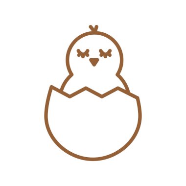 Yumurta çizgisi biçimindeki ikon vektör tasarımında mutlu paskalya pilici