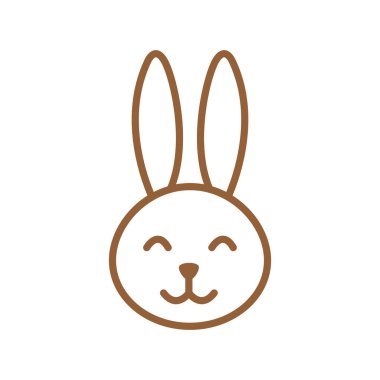 Mutlu Paskalya Tavşanı çizgi çizgi çizgi çizimi biçim vektör tasarımı