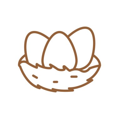 Mutlu Paskalya yumurtaları çizgisi biçim vektör tasarımı