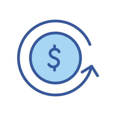 Ok çizgisi ve biçim ikon vektör tasarımı ile izole para sikkesi