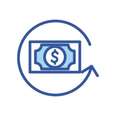 İzole para fatura hattı ve biçim ikonu vektör tasarımı