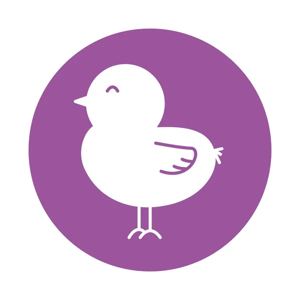Happy Pasen chick blok stijl icoon vector ontwerp — Stockvector