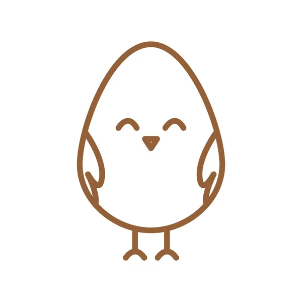 Veselé Velikonoce kuřátko vejce linie styl ikony vektor design — Stockový vektor