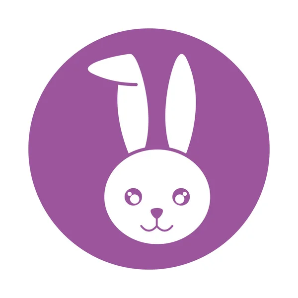 Щасливий великодній кролик мультяшний блок стиль значок векторний дизайн — стоковий вектор