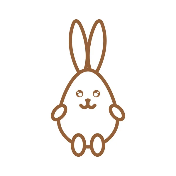 Mutlu Paskalya tavşanı yumurta çizgisi ikon vektör tasarımı — Stok Vektör