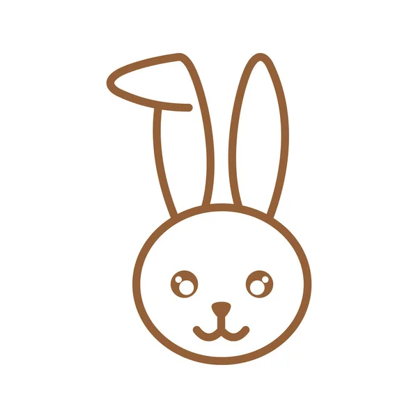 Feliz Pascua conejo línea de dibujos animados estilo icono vector de diseño — Vector de stock