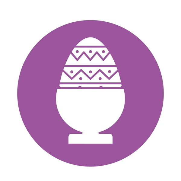Happy easter striped egg block style icon vector design — Stock Vector