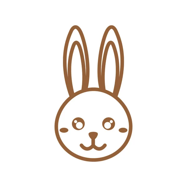 Happy easter rabbit cartoon line style icon vector design — Stock Vector