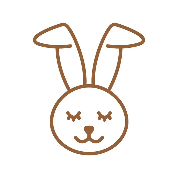 Happy easter rabbit cartoon line style icon vector design — Stock Vector