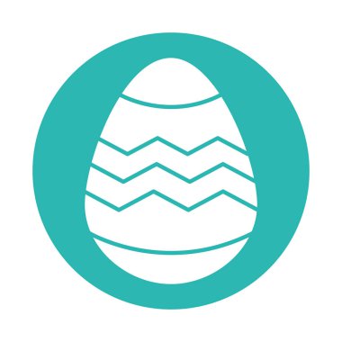 Mutlu Paskalya çizgili yumurta blok tarzı ikon vektör tasarımı