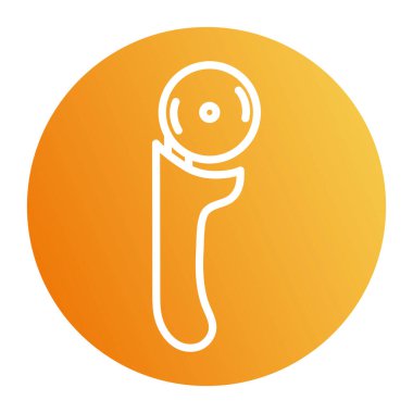 İzole edilmiş pizza dilimleyici blok biçim vektör tasarımı