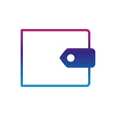 İzole para cüzdanı gradyan satır simgesi vektör tasarımı