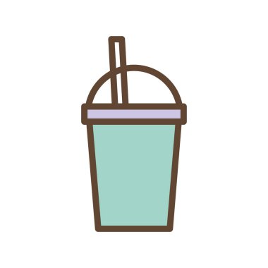 İzole edilmiş sabıka içeceği çizgisi ve biçim ikonu vektör tasarımı