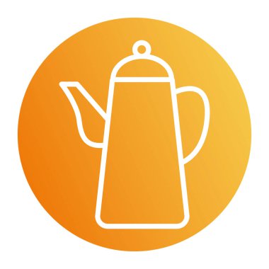 İzole çaydanlık blok biçim ikon vektör tasarımı