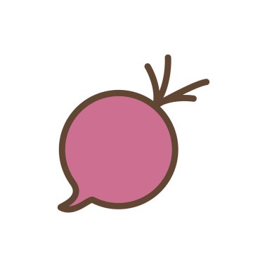 İzole pancar sebze hattı ve biçim ikon vektör tasarımı