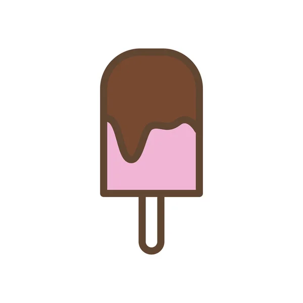 Línea de helado dulce aislado y diseño de vectores icono de estilo de relleno — Vector de stock