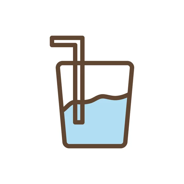 Izolovaná řada skleněných nápojů na vodu a design ikon ve stylu výplně — Stockový vektor