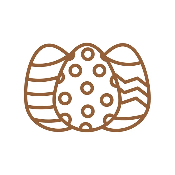 Feliz Pascua huevos línea estilo icono vector diseño — Vector de stock