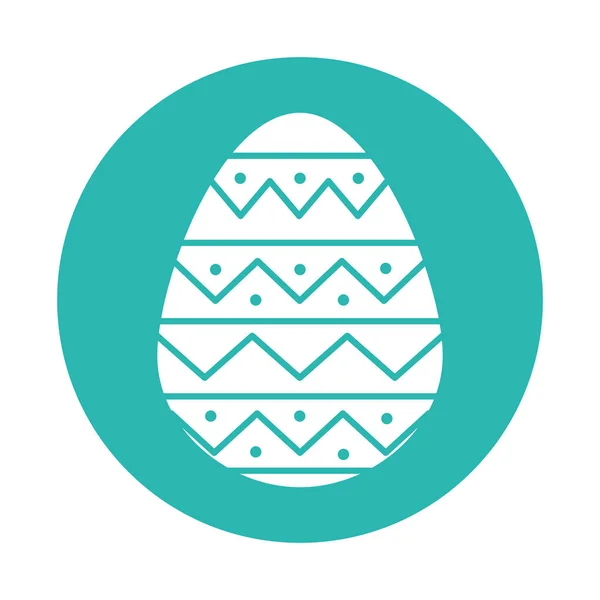 Happy easter striped egg block style icon vector design — Stock Vector