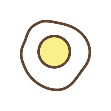 İzole edilmiş yumurta yiyecek hattı ve biçim ikonu vektör tasarımını doldur