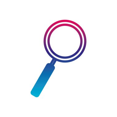 İzole lupe gradyan çizgi simgesi vektör tasarımı