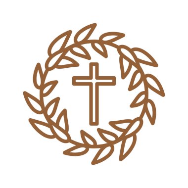 Hıristiyan ve katolik geçiş çizgisi biçim vektör tasarımı