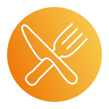 İzole edilmiş çatal bıçak blok biçim vektör tasarımı