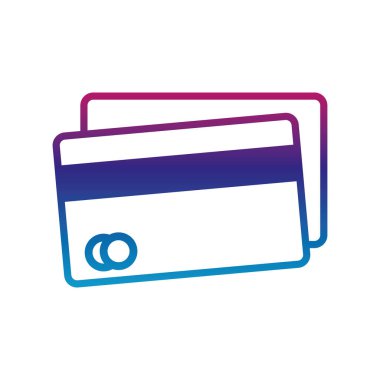 İzole kredi kartı gradyan çizgi simgesi vektör tasarımı