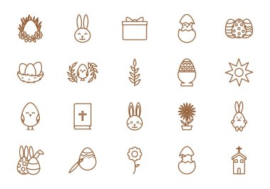 Mutlu Paskalya çizgisi biçim vektör dizaynı