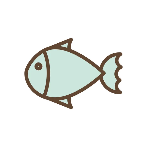 Ligne de nourriture isolée pour poissons et design vectoriel icône de style de remplissage — Image vectorielle