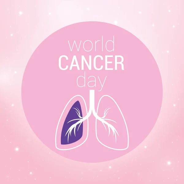 Lungs of world cancer day vector design — Stock Vector