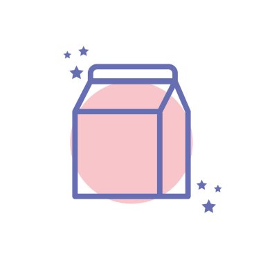 Isolated milk box drink block line style icon vector design