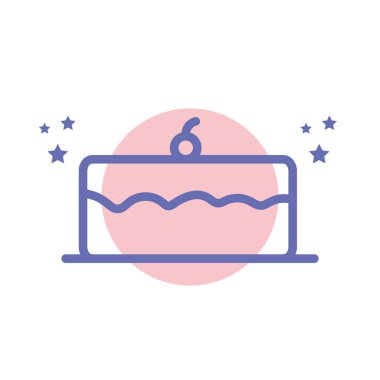 Isolated sweet cake block line style icon vector design