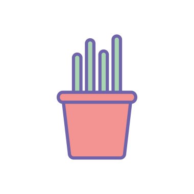Isolated cactus inside pot line and fill style icon vector design