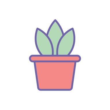 Isolated plant inside pot line and fill style icon vector design