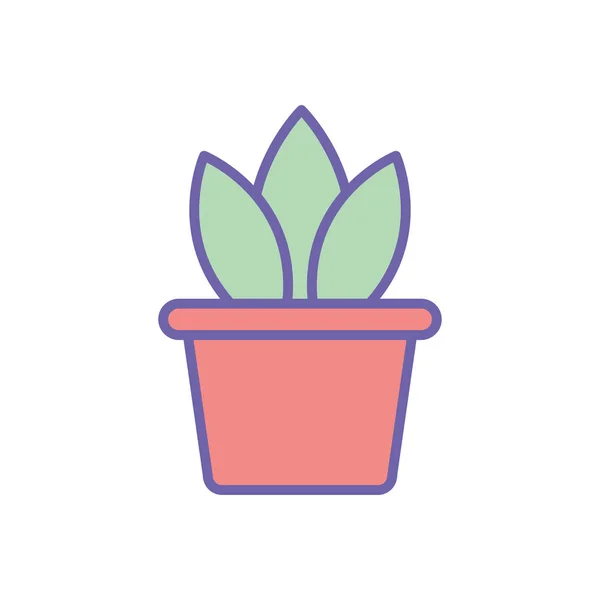 Isolated plant inside pot line and fill style icon vector design — Stockvector