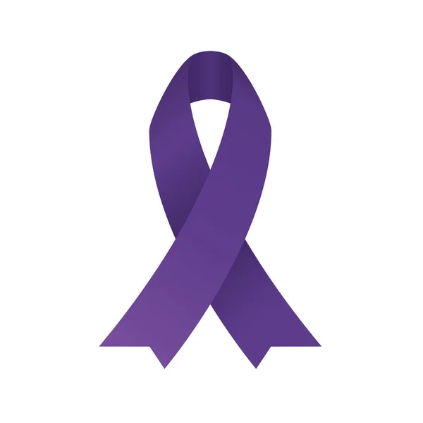 Purple ribbon of world cancer day vector design — Stock Vector