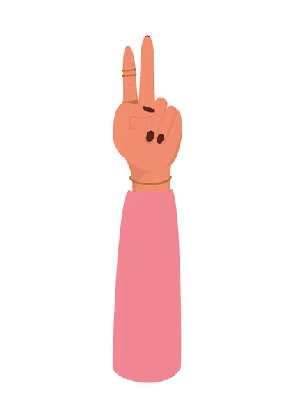 Isolated female love and peace hand vector design — 스톡 벡터