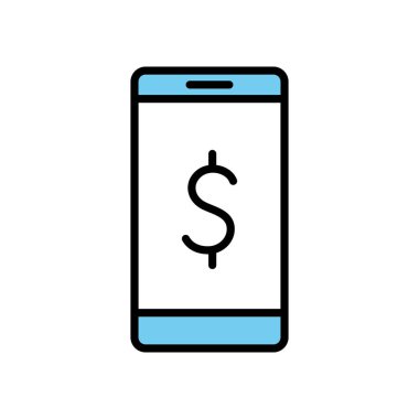 Isolated money smartphone line and fill style icon vector design