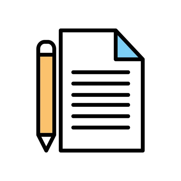 Isolated data document and pencil line and fill style icon vector design — 스톡 벡터