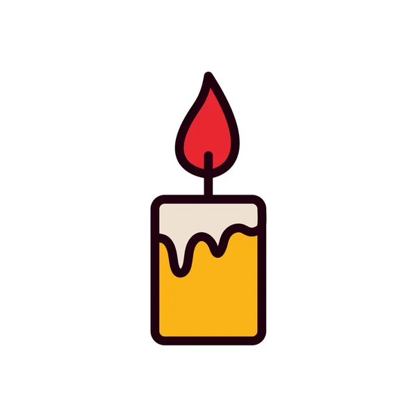 Изолированная линия свечей и дизайн иконок стиля заливки — стоковый вектор