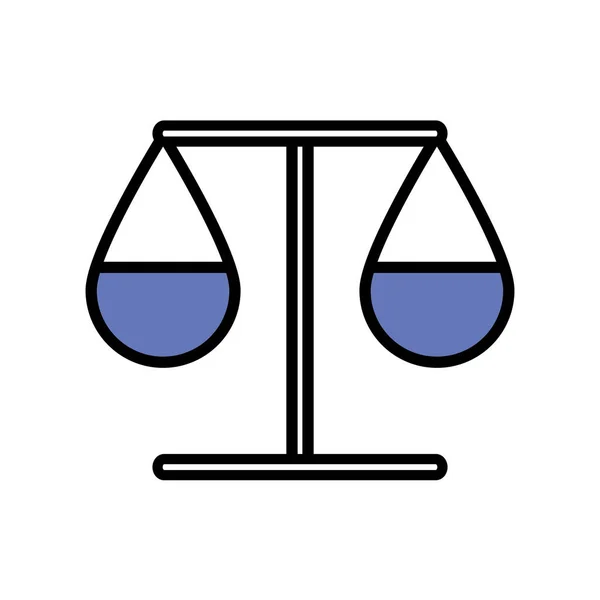 Isolated law scale line and fill style icon vector design — Διανυσματικό Αρχείο