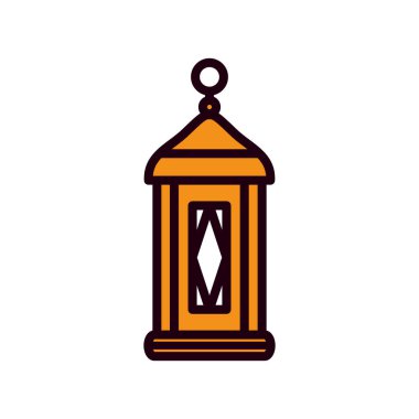 Ramadan lantern line and fill style icon vector design
